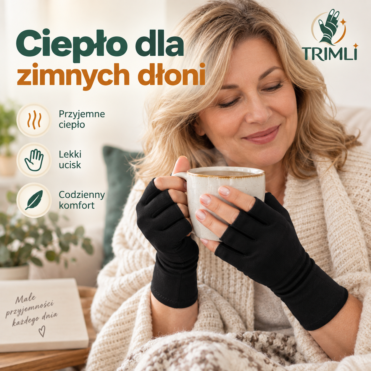 Rękawiczki kompresyjne Trimli Comfort z otwartymi palcami