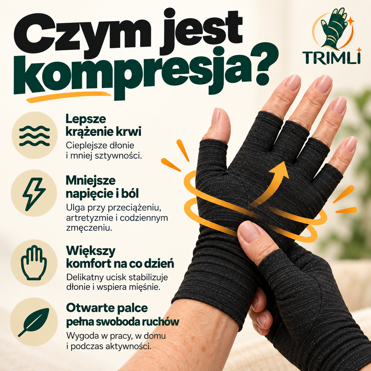 Czym jest kompresja? Rękawiczki kompresyjne Trimli Comfort